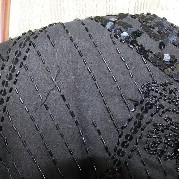 Vintage 1980's Womens Black Beaded Lillie Rubin Cocktail Dress-Size Small-PMNAT1 - Picture 11 of 13